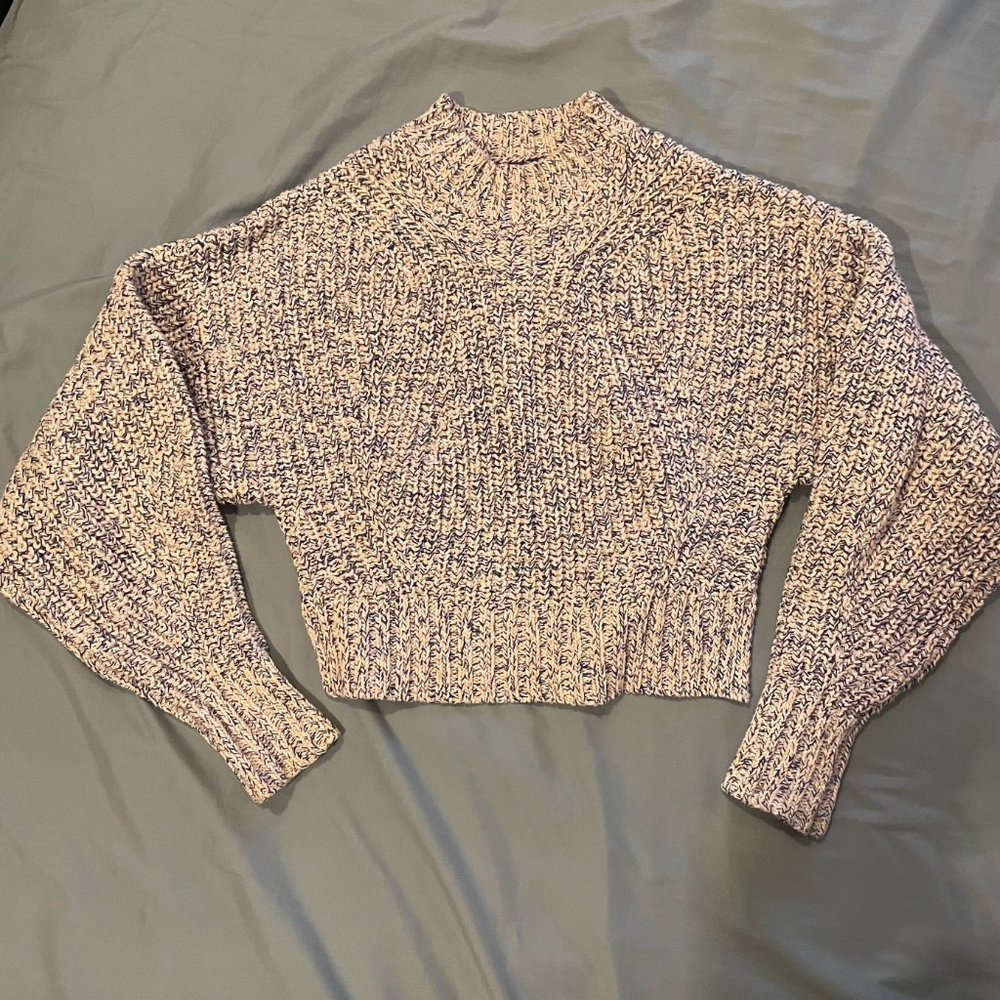 Rebecca Minkoff Cropped Sweater - Blue White Gray